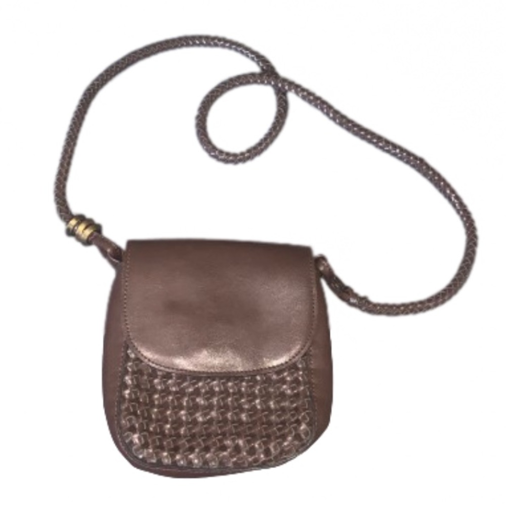 Vintage Coletta Woven Front Leather Bag / Purse
